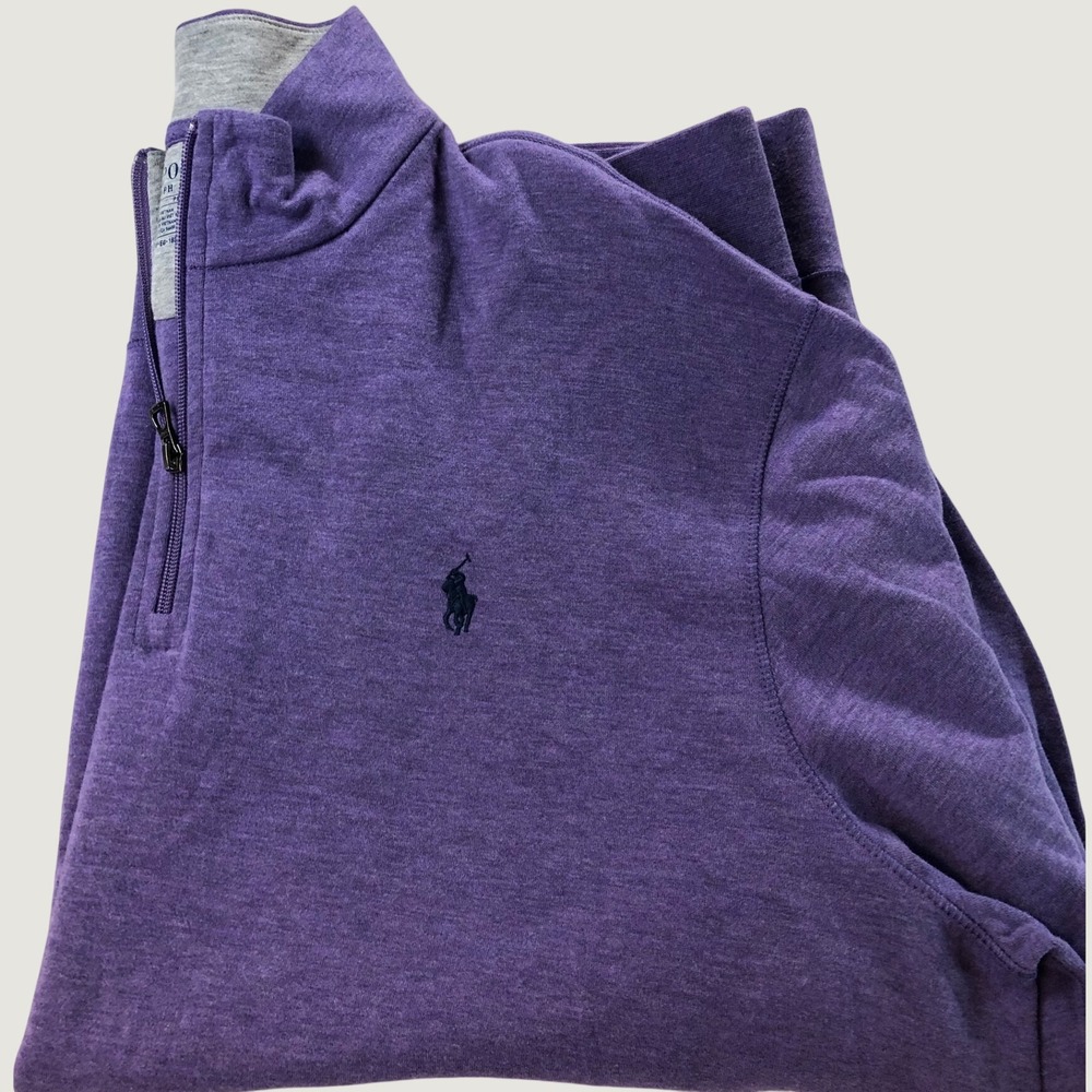 Polo Ralph Lauren Quarter Zip Mens XL Purple Heather Performance Pullover Golf